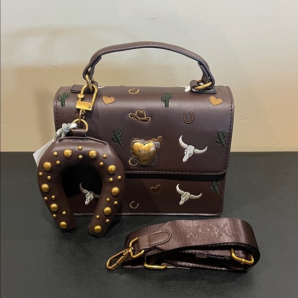 Betsey Johnson | Western Mini Tote w/ Crossbody and Bag Charm - Picture 1 of 17